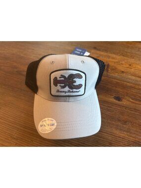 Tommy Bahama Lobster Patch Trucker Hat Tan Black Snapback Mesh New with Tag